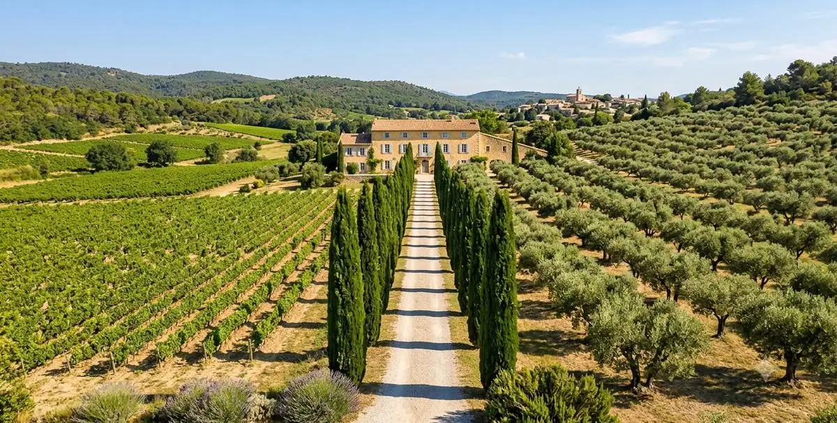 Bastide provençale entre vignes et oliviers